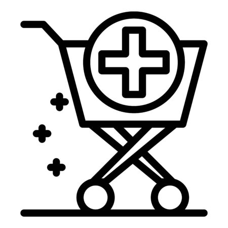 Pharmacy trolley icon, outline styleのイラスト素材