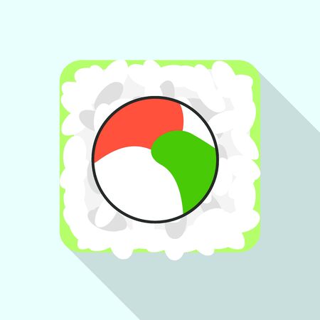 Rice sushi icon, flat styleのイラスト素材