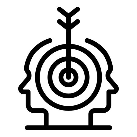 Arrow in the target two heads icon, outline styleのイラスト素材