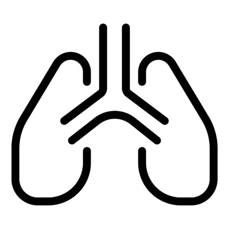 Human lungs icon. Outline human lungs vector icon for web design isolated on white backgroundのイラスト素材