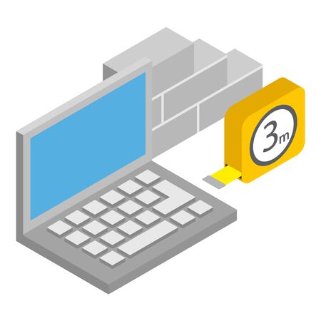 Construction estimate icon. Isometric illustration of construction estimate vector icon for webのイラスト素材