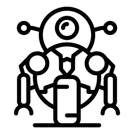 Bike robot icon, outline styleのイラスト素材