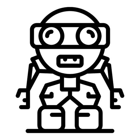Funny robot icon, outline styleのイラスト素材
