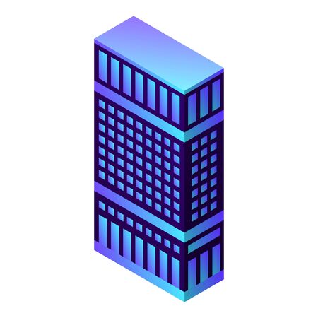City hotel building icon. Isometric of city hotel building vector icon for web design isolated on white backgroundのイラスト素材