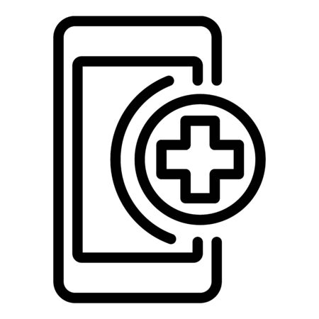 First help smartphone icon, outline styleのイラスト素材