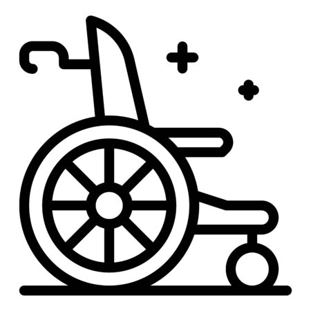 Wheelchair icon, outline styleのイラスト素材