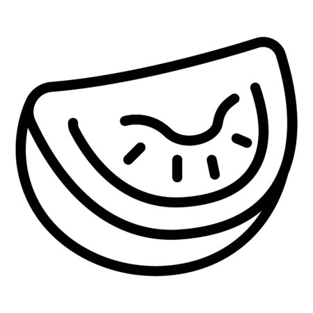 Slice of tomato icon, outline styleのイラスト素材
