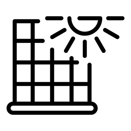 Home solar panel icon, outline styleのイラスト素材