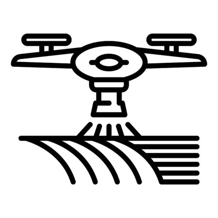 Drone water irrigation icon. Outline drone water irrigation vector icon for web design isolated on white backgroundのイラスト素材