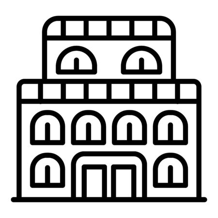 Old exhibition building icon, outline styleのイラスト素材