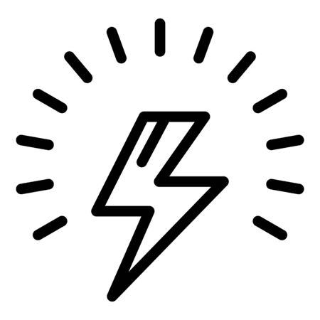 Lightning bolt icon. Outline lightning bolt vector icon for web design isolated on white backgroundのイラスト素材