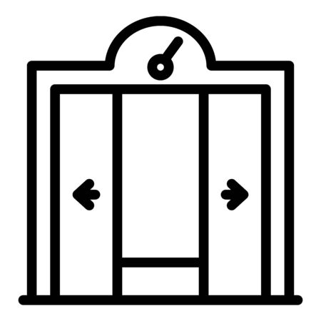 Opening the elevator doors icon, outline styleのイラスト素材