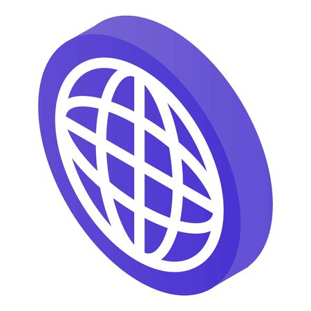 Global sign icon, isometric styleのイラスト素材