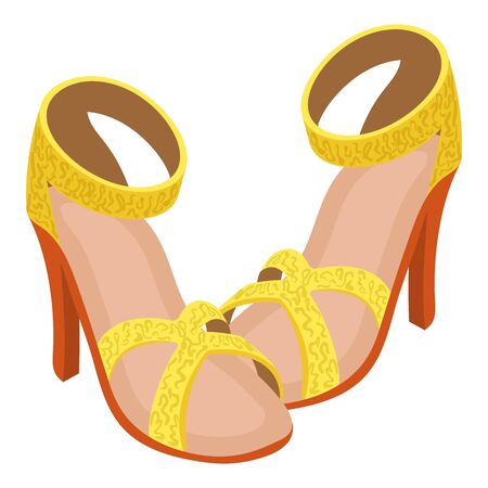 Opentoe sandals icon. Isometric illustration of opentoe sandals vector icon for webのイラスト素材