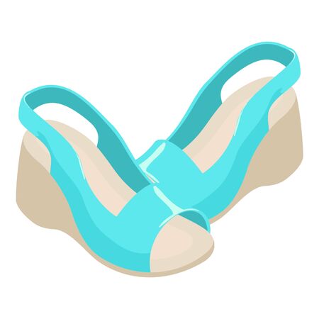 Sandals wedges icon. Isometric illustration of sandals wedges vector icon for webのイラスト素材