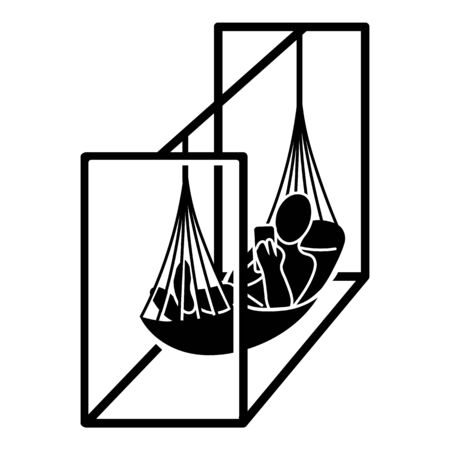 Hammock icon. Simple illustration of hammock vector icon for web design isolated on white backgroundのイラスト素材