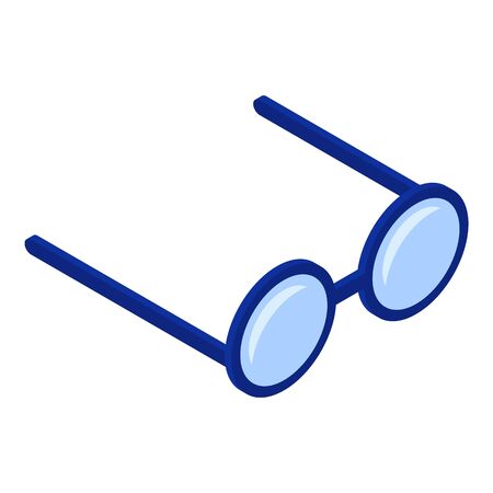 Round eyeglasses icon, isometric styleのイラスト素材