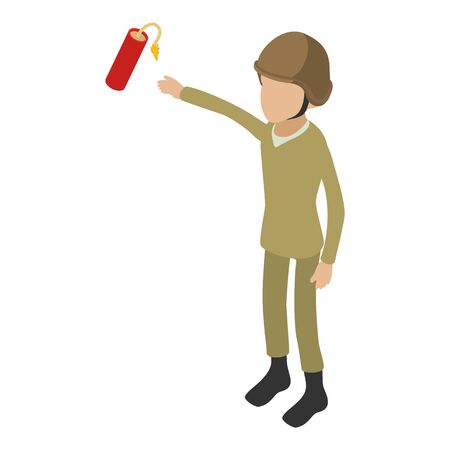 Sapper icon. Isometric illustration of sapper vector icon for webのイラスト素材