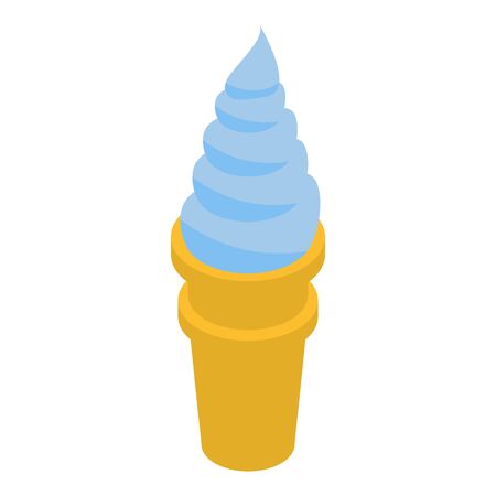 Blue ice cream icon. Isometric of blue ice cream vector icon for web design isolated on white backgroundのイラスト素材