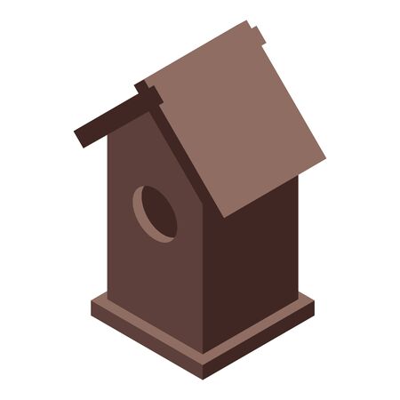 Classic bird house icon, isometric styleのイラスト素材