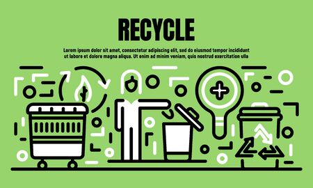 Recycle banner, outline styleのイラスト素材