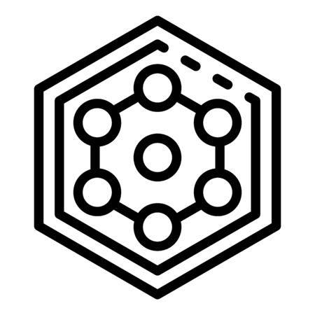 Hex cable icon, outline styleのイラスト素材