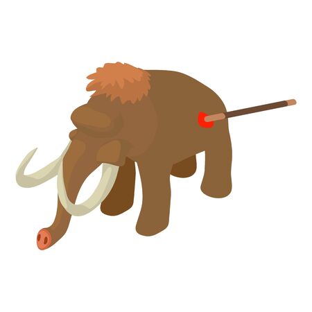 Mammoth hunt icon, isometric styleのイラスト素材