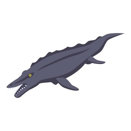 Water dinosaur icon, isometric styleのイラスト素材