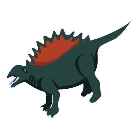 Museum dinosaur icon, isometric styleのイラスト素材