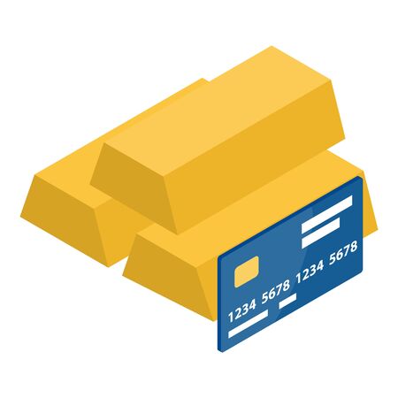 Investment gold icon. Isometric illustration of investment gold vector icon for webのイラスト素材