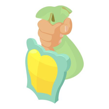 Financial safety icon, isometric styleのイラスト素材