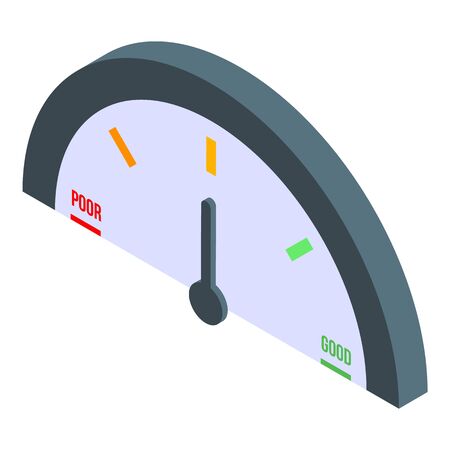 Gauge credit score icon. Isometric of gauge credit score vector icon for web design isolated on white backgroundのイラスト素材