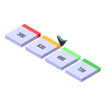 Medium credit score icon, isometric styleのイラスト素材