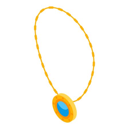 Gold necklace icon. Isometric of gold necklace vector icon for web design isolated on white backgroundのイラスト素材