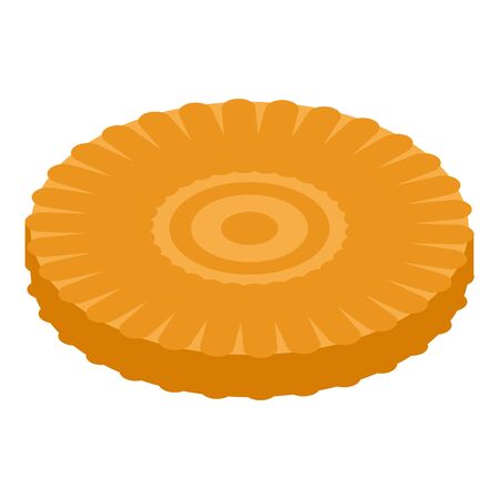 Round biscuit icon, isometric styleのイラスト素材