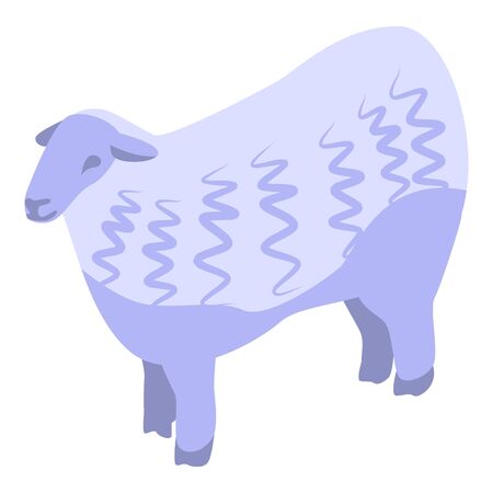 White sheep icon. Isometric of white sheep vector icon for web design isolated on white backgroundのイラスト素材