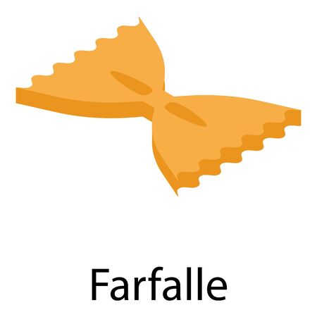 Farfalle pasta icon, isometric styleのイラスト素材