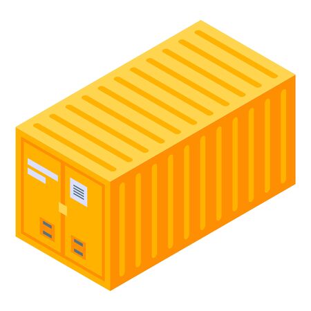 Cargo container icon. Isometric of cargo container vector icon for web design isolated on white backgroundのイラスト素材