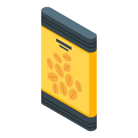 Peanut package icon. Isometric of peanut package vector icon for web design isolated on white backgroundのイラスト素材