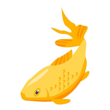 Goldfish with the big tail icon. Isometric of goldfish with the big tail vector icon for web design isolated on white backgroundのイラスト素材