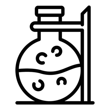 Boiling chemical flask icon, outline styleのイラスト素材
