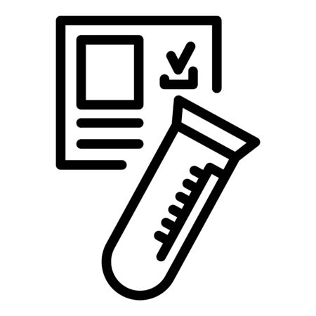 Medical test tube icon. Outline medical test tube vector icon for web design isolated on white backgroundのイラスト素材