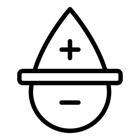 Blood test drop icon, outline styleのイラスト素材
