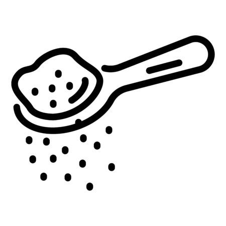 Food sugar spoon icon, outline styleのイラスト素材