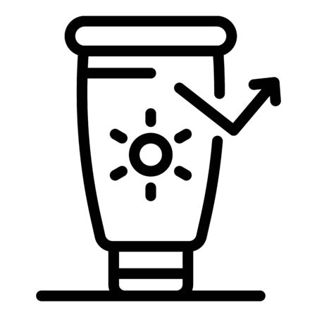 Sunscreen tube cream icon, outline styleのイラスト素材