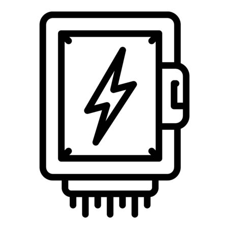 High voltage box icon. Outline high voltage box vector icon for web design isolated on white backgroundのイラスト素材