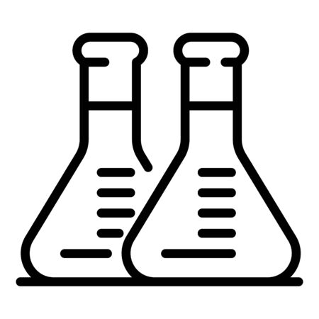 Medical flask icon, outline styleのイラスト素材