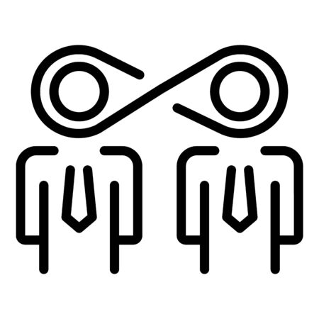 Infinite business collaboration icon, outline styleのイラスト素材