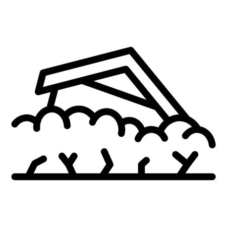 House ground collapse icon, outline styleのイラスト素材