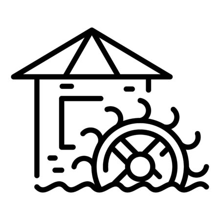 Tower water mill icon, outline styleのイラスト素材